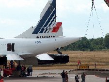 Das Zerlegen der Concorde nach der Landung am Flughafen Karlsruhe / Baden-Baden