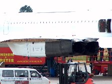 Das Zerlegen der Concorde nach der Landung am Flughafen Karlsruhe / Baden-Baden